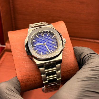 PP Silver | Blue Dial with Date